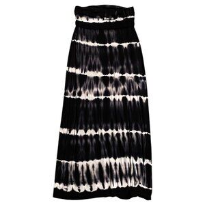 a.n.a. Black and White Tie Dye Maxi Skirt Size Medium